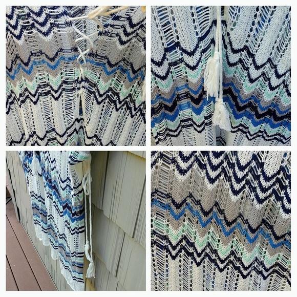 Boho Crochet Woven Poncho Beach Cover Up - Picture 8 of 8